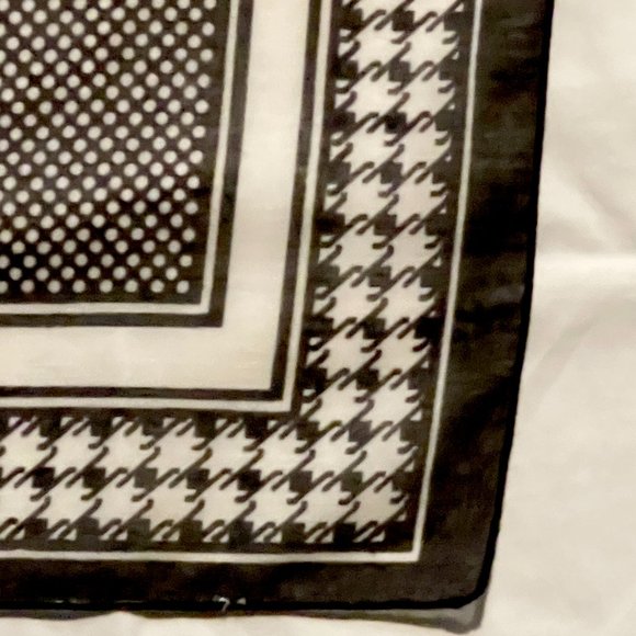 Vintage Black and White Poly OrgandyScarf - Picture 2 of 3